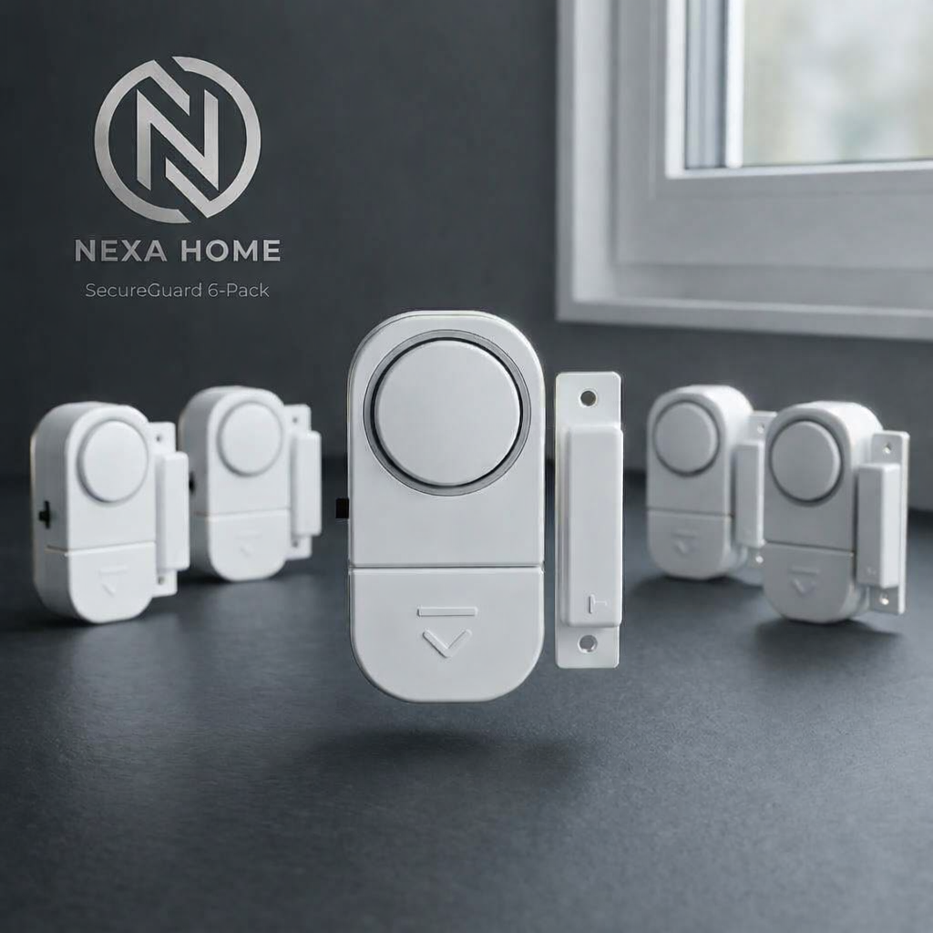 SecureGuard 6-Pack Wireless Door Window Alarm Sensors – 95dB Magnetic Security System for Home & Child Safety