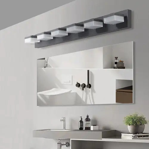 Luminaire™ 38-Inch Modern 6-Light LED Vanity Fixture – Matte Black Shadow-Free Bathroom Lighting
