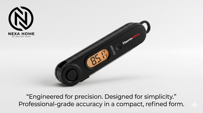 ThermoPro™ Instant-Read Meat Thermometer – 3-Second Digital Food Thermometer with Foldable Probe, Backlit Display & Magnetic Storage for BBQ, Grilling & Cooking