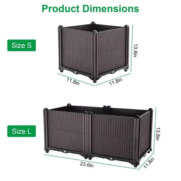 TerraBloom™ Self-Watering Raised Garden Bed – Elevated Planter Box with Rattan Finish for Patio, Balcony & Garden - NexaHome