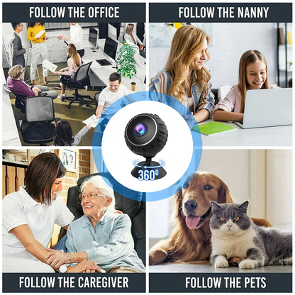 GuardianEye Mini Magnetic WiFi Nanny Cam – 1080P HD Wireless Security Camera with Night Vision & Motion Alerts - NexaHome